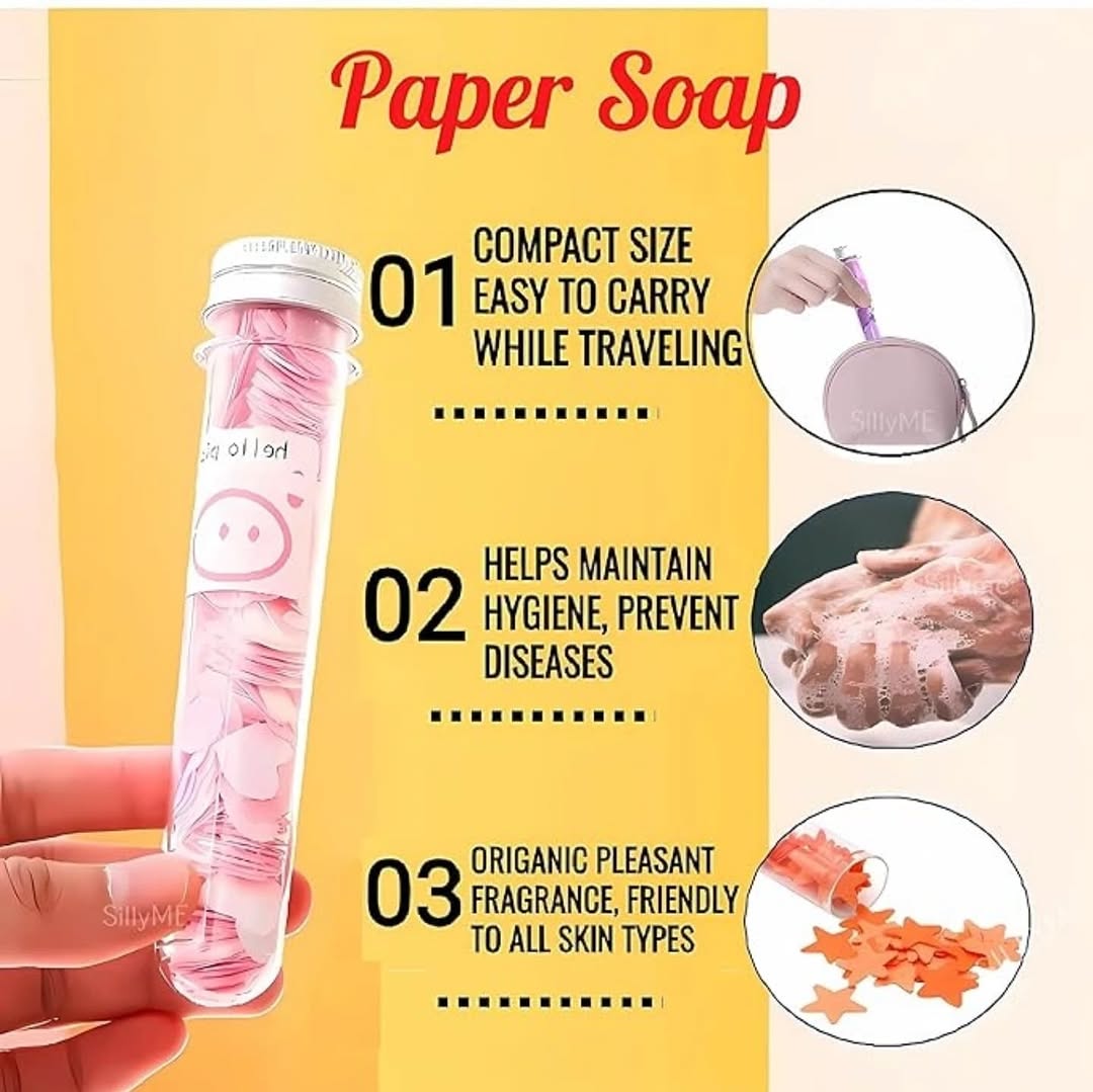 Traveling Hand Paper Soap โ Hygiene in Your Pocket! (Pack Of 5)